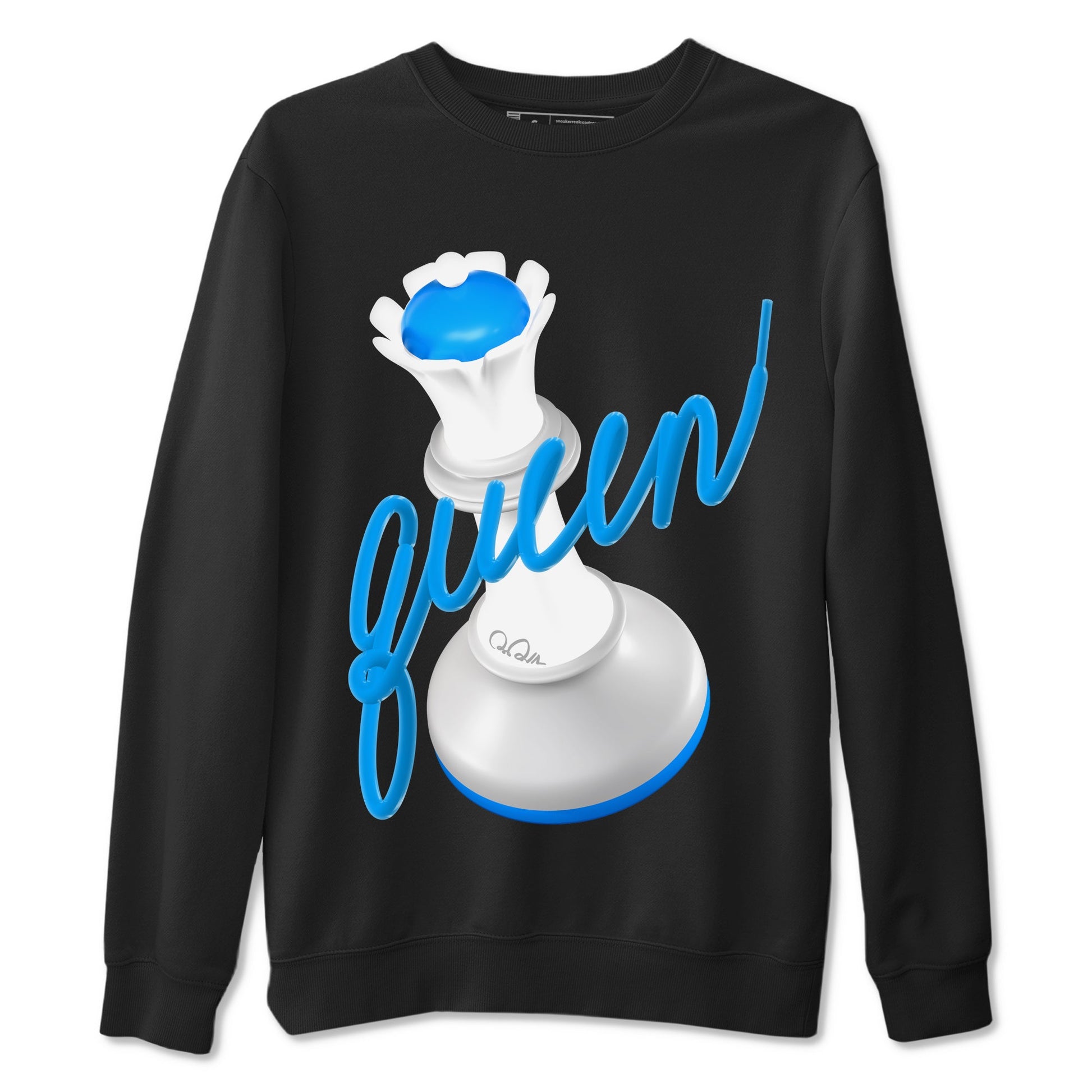 Air Jordan 4 Industrial Blue shirt to match jordans 3D Queen sneaker tees Air Jordan 4 Military Blue SNRT Sneaker Release Tees unisex cotton Black 2 crew neck shirt