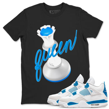 Air Jordan 4 Industrial Blue shirt to match jordans 3D Queen sneaker tees Air Jordan 4 Military Blue SNRT Sneaker Release Tees unisex cotton Black 1 crew neck shirt