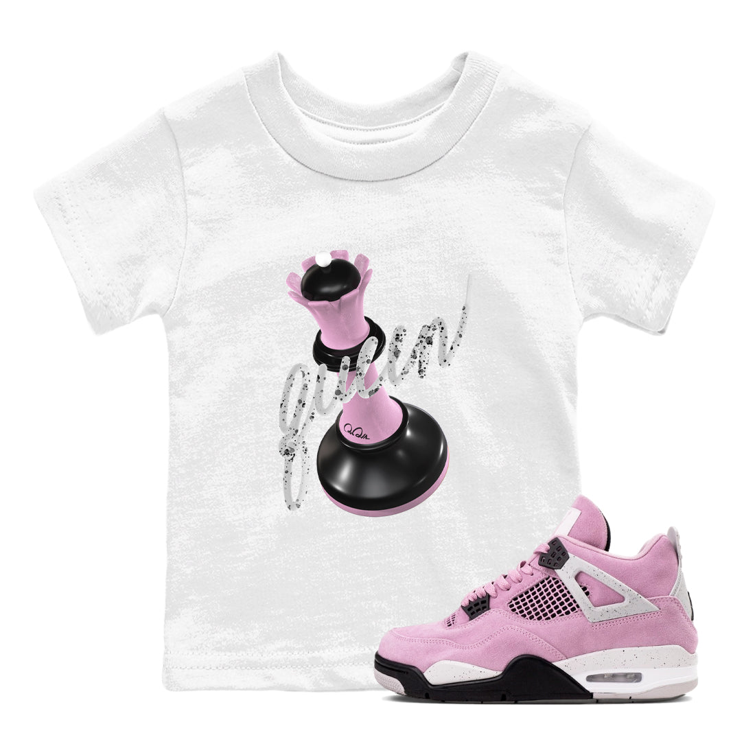 4s Retro Orchid shirts to match jordans 3D Queen sneaker match tees Air Jordan 4 WMNS Orchid match shoes to clothes SNRT Sneaker Tees Youth Baby White 1 tee