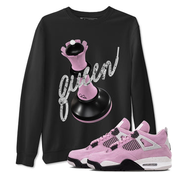 4s Retro Orchid shirts to match jordans 3D Queen sneaker match tees Air Jordan 4 WMNS Orchid match shoes to clothes SNRT Sneaker Tees unisex cotton Black 1 shirts