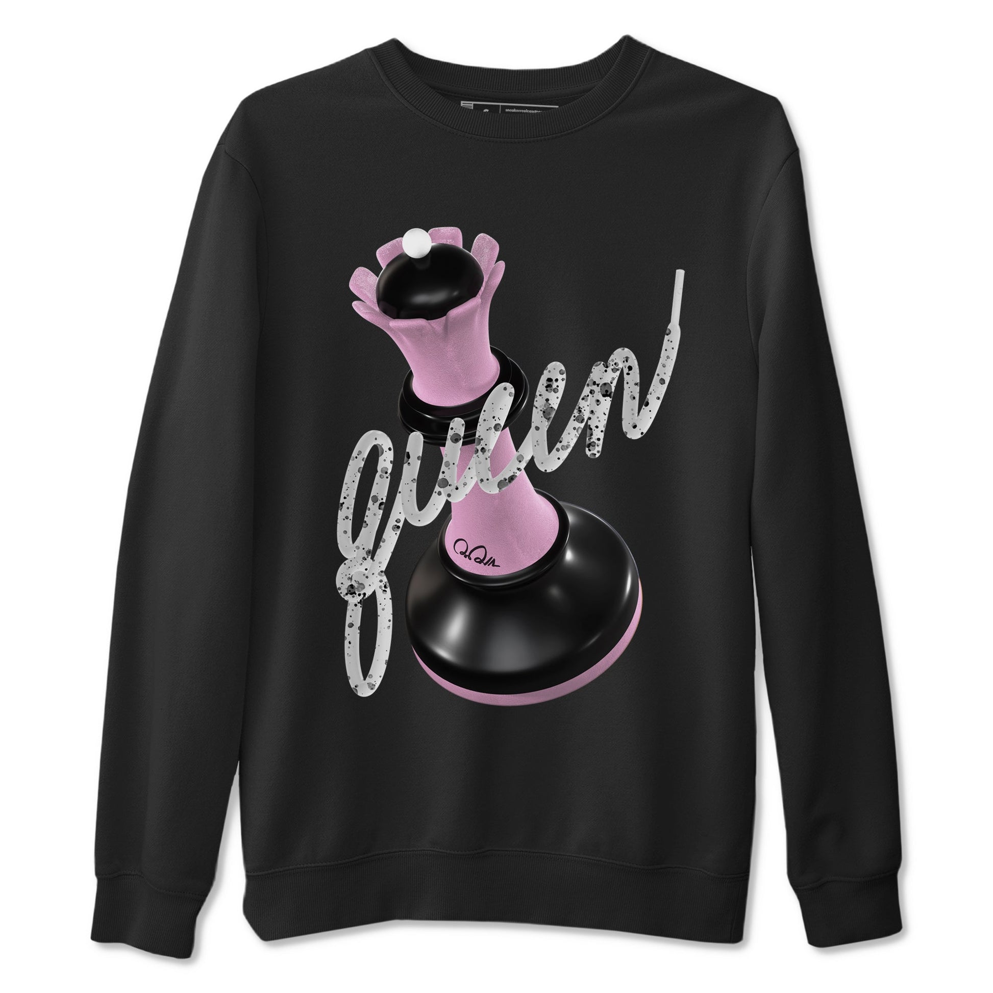 4s Retro Orchid shirts to match jordans 3D Queen sneaker match tees Air Jordan 4 WMNS Orchid match shoes to clothes SNRT Sneaker Tees unisex cotton Black 2 shirts