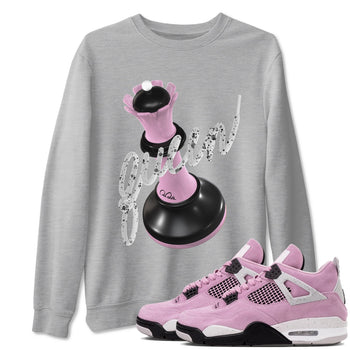 4s Retro Orchid shirts to match jordans 3D Queen sneaker match tees Air Jordan 4 WMNS Orchid match shoes to clothes SNRT Sneaker Tees unisex cotton Heather Grey 1 shirts