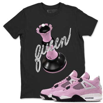 4s Retro Orchid shirts to match jordans 3D Queen sneaker match tees Air Jordan 4 WMNS Orchid match shoes to clothes SNRT Sneaker Tees unisex cotton Black 1 shirts