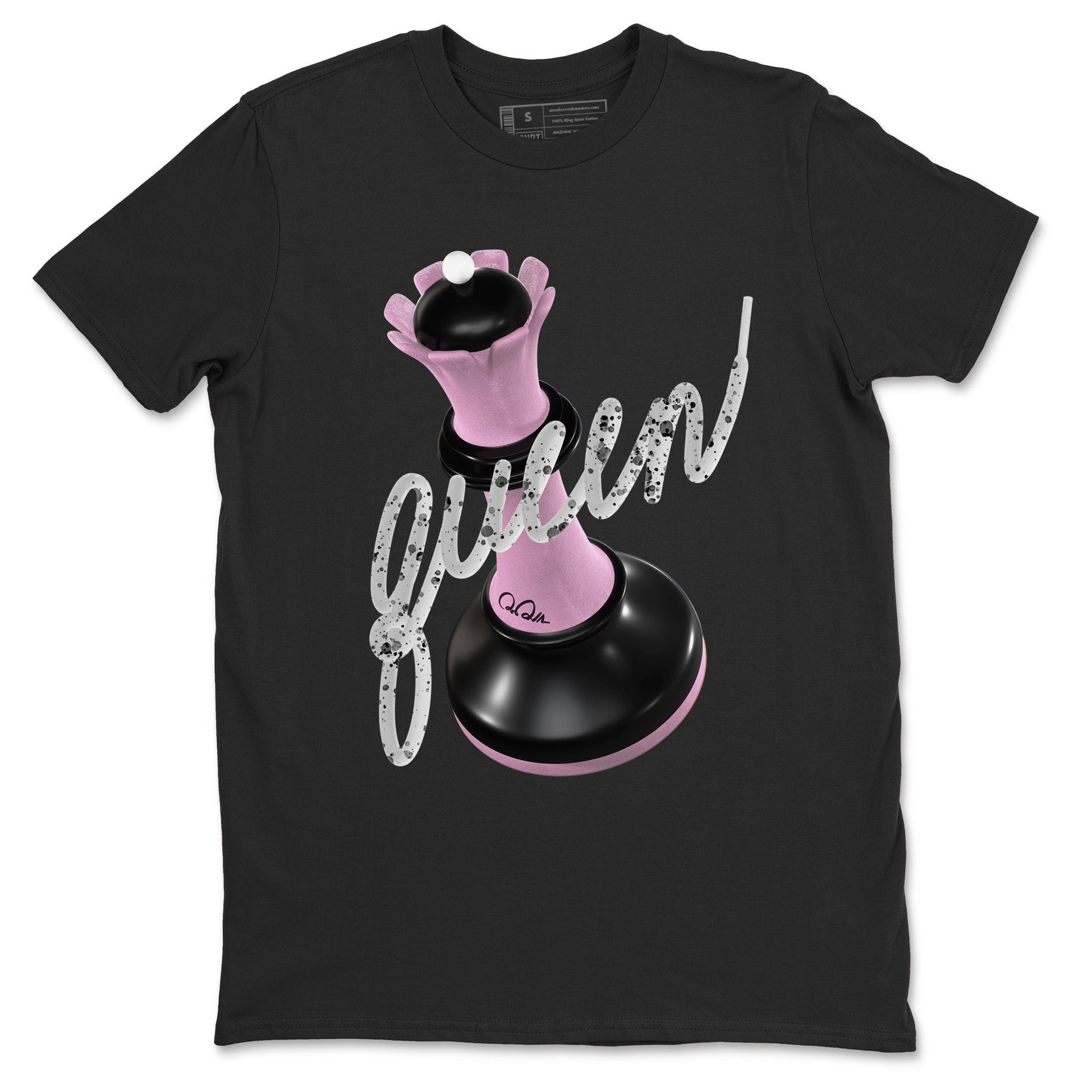 4s Retro Orchid shirts to match jordans 3D Queen sneaker match tees Air Jordan 4 WMNS Orchid match shoes to clothes SNRT Sneaker Tees unisex cotton Black 2 shirts