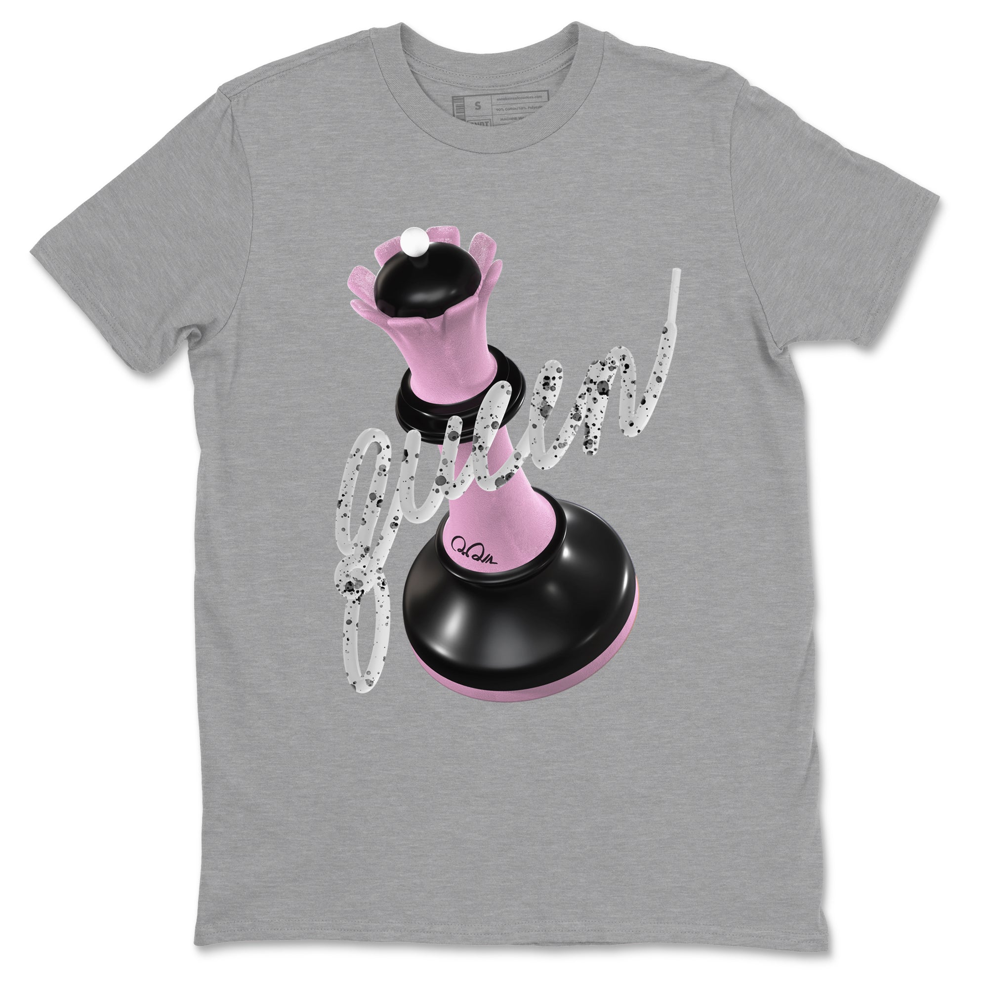 4s Retro Orchid shirts to match jordans 3D Queen sneaker match tees Air Jordan 4 WMNS Orchid match shoes to clothes SNRT Sneaker Tees unisex cotton Heather Grey 2 shirts