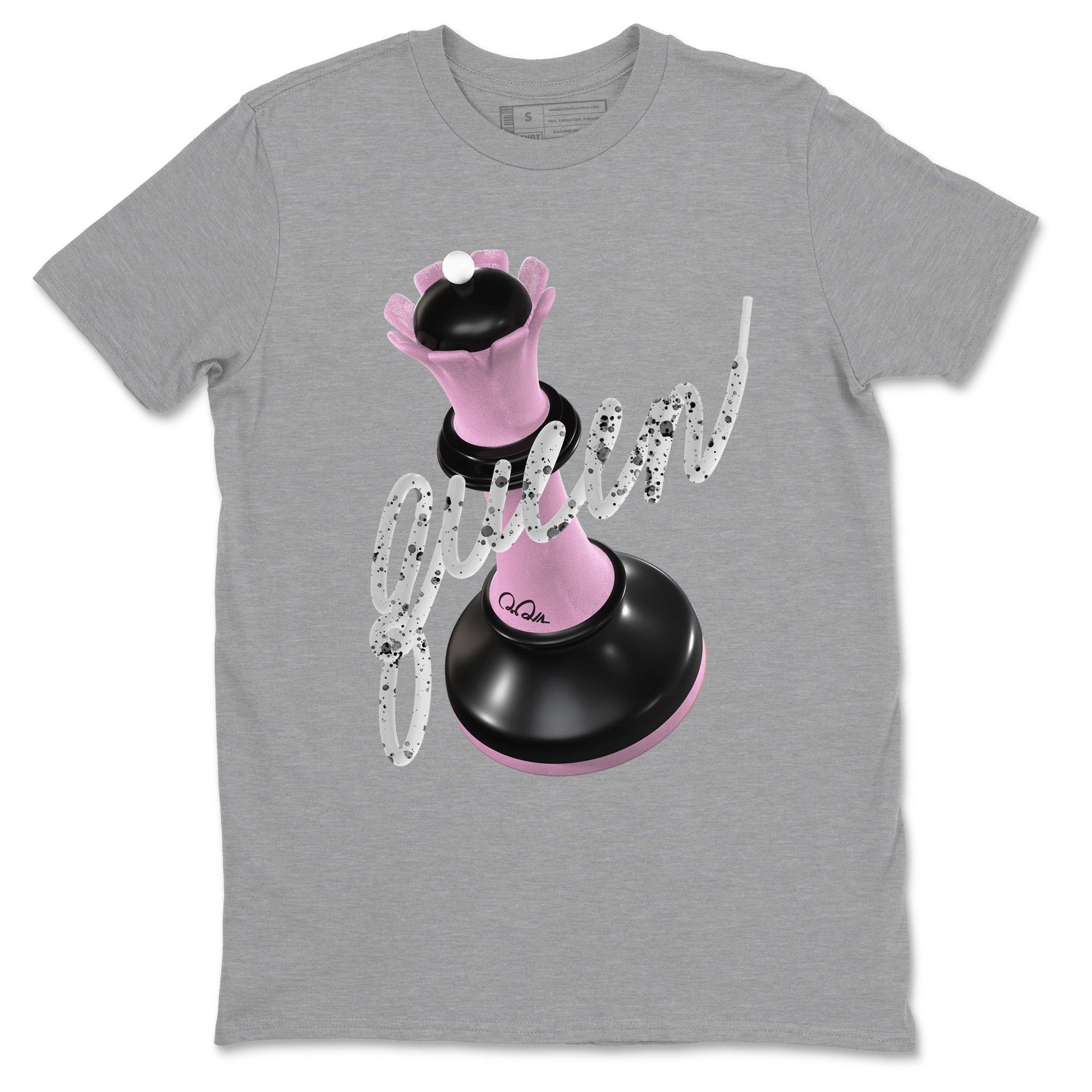 4s Retro Orchid shirts to match jordans 3D Queen sneaker match tees Air Jordan 4 WMNS Orchid match shoes to clothes SNRT Sneaker Tees unisex cotton Heather Grey 2 shirts