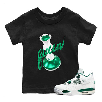 4s Oxidized Green shirts to match jordans 3D Queen sneaker match tees Air Jordan 4 Oxidized Green SNRT Sneaker Tees streetwear brand Baby and Youth Black 1 cotton tee
