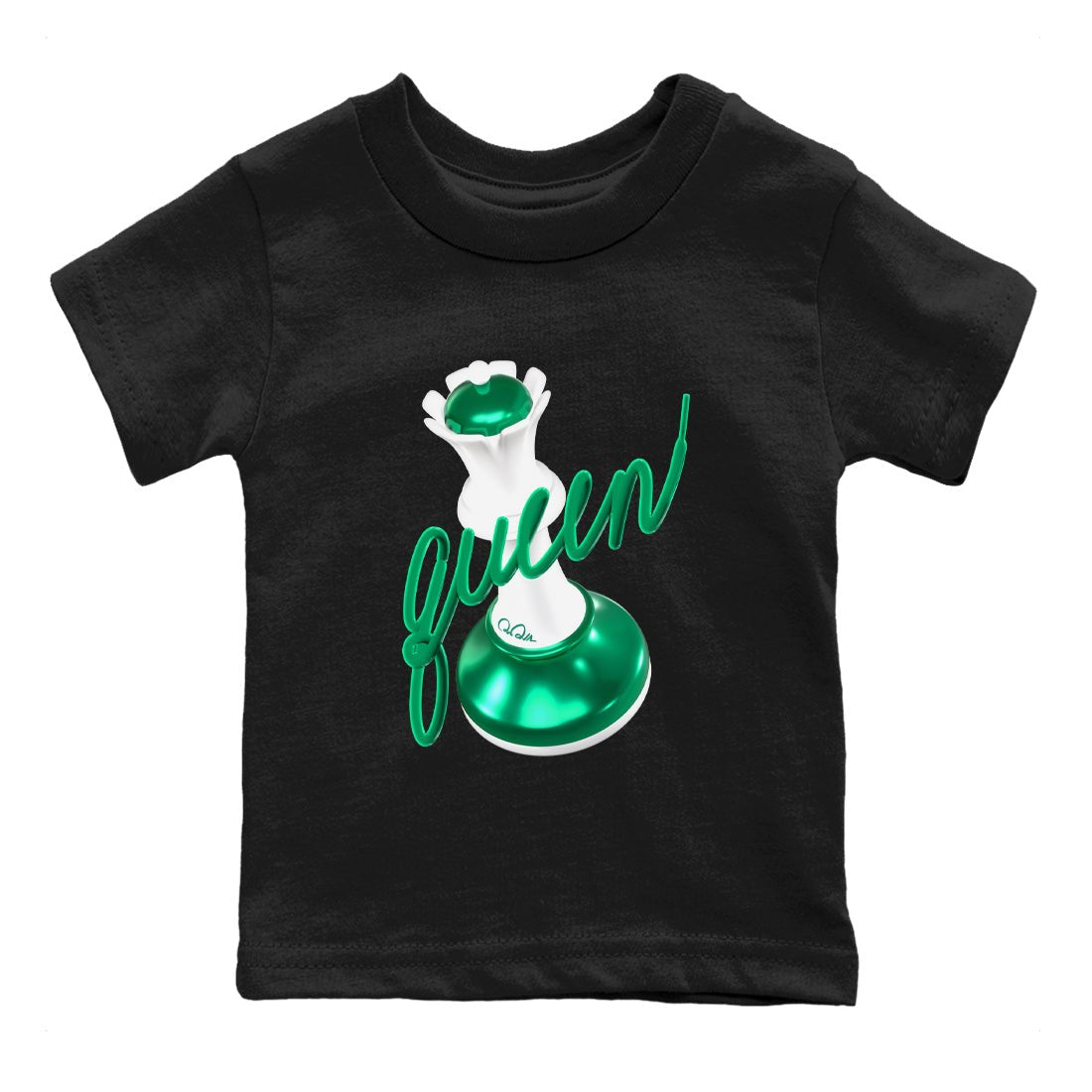 4s Oxidized Green shirts to match jordans 3D Queen sneaker match tees Air Jordan 4 Oxidized Green SNRT Sneaker Tees streetwear brand Baby and Youth Black 2 cotton tee