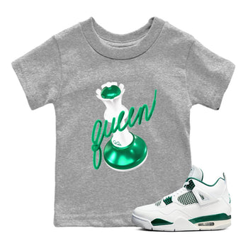 4s Oxidized Green shirts to match jordans 3D Queen sneaker match tees Air Jordan 4 Oxidized Green SNRT Sneaker Tees streetwear brand Baby and Youth Heather Grey 1 cotton tee