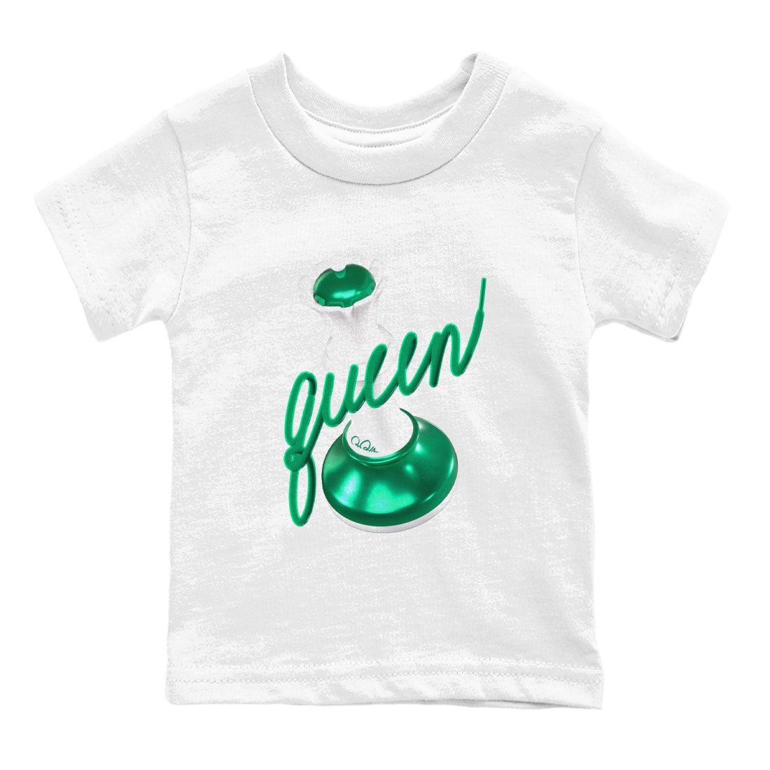 4s Oxidized Green shirts to match jordans 3D Queen sneaker match tees Air Jordan 4 Oxidized Green SNRT Sneaker Tees streetwear brand Baby and Youth White 2 cotton tee