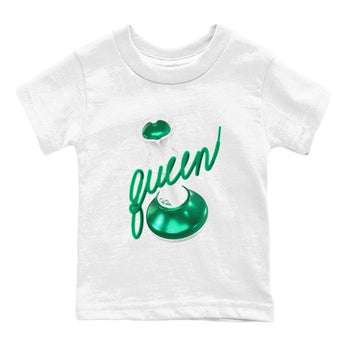 4s Oxidized Green shirts to match jordans 3D Queen sneaker match tees Air Jordan 4 Oxidized Green SNRT Sneaker Tees streetwear brand Baby and Youth White 2 cotton tee