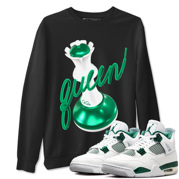 4s Oxidized Green shirts to match jordans 3D Queen sneaker match tees Air Jordan 4 Oxidized Green SNRT Sneaker Tees streetwear brand Black 1 unisex cotton tee