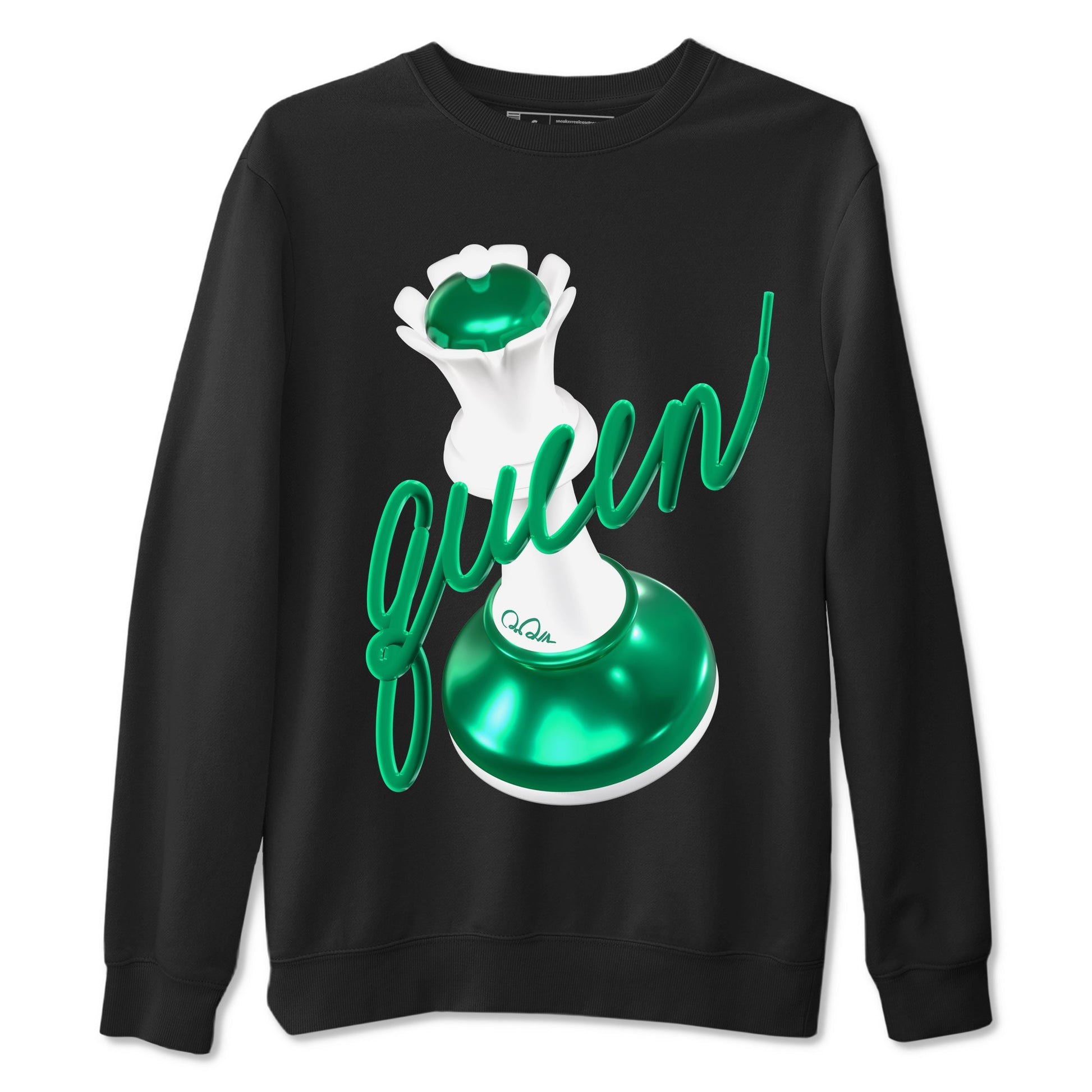 4s Oxidized Green shirts to match jordans 3D Queen sneaker match tees Air Jordan 4 Oxidized Green SNRT Sneaker Tees streetwear brand Black 2 unisex cotton tee