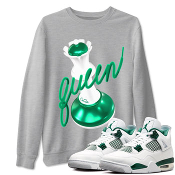4s Oxidized Green shirts to match jordans 3D Queen sneaker match tees Air Jordan 4 Oxidized Green SNRT Sneaker Tees streetwear brand Heather Grey 1 unisex cotton tee