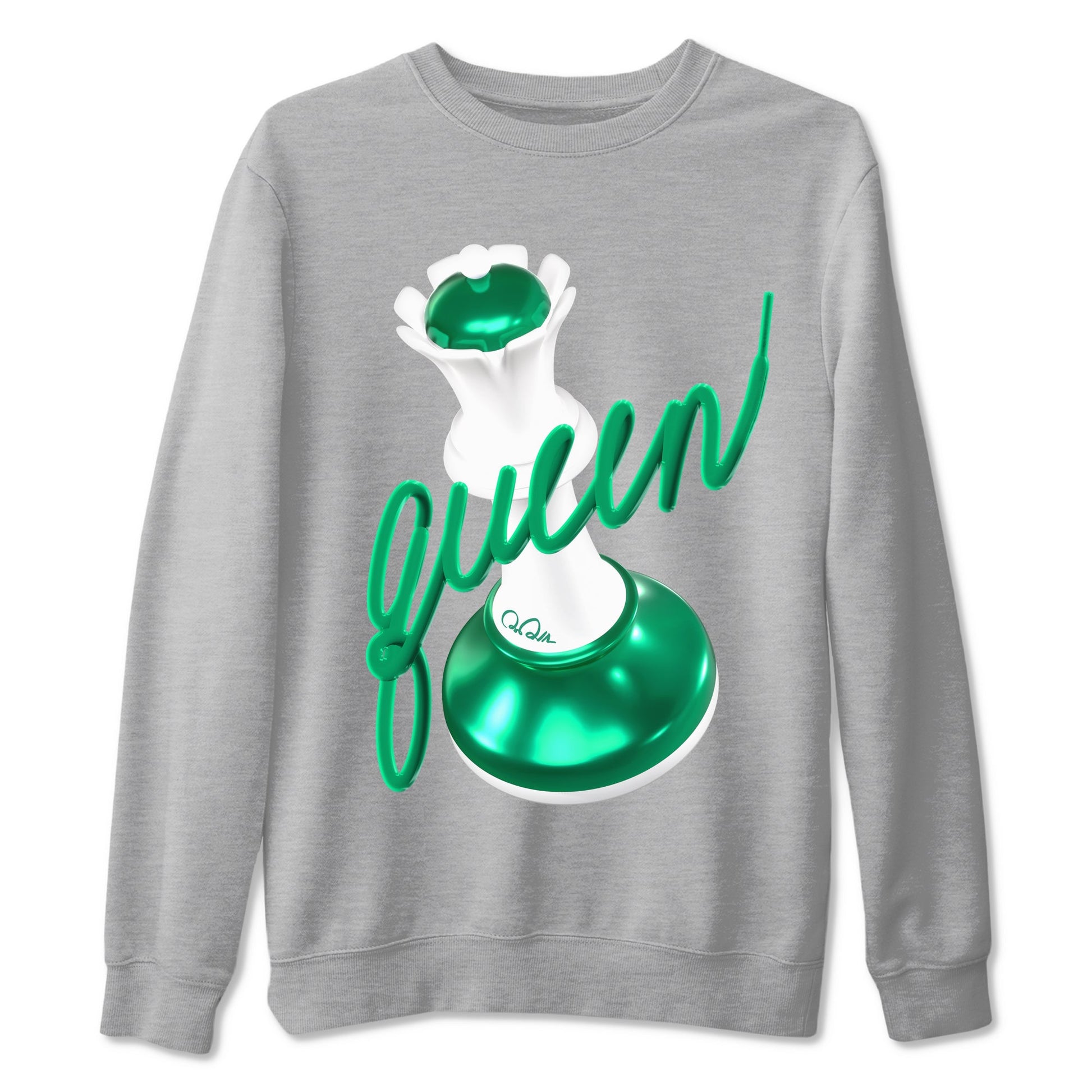 4s Oxidized Green shirts to match jordans 3D Queen sneaker match tees Air Jordan 4 Oxidized Green SNRT Sneaker Tees streetwear brand Heather Grey 2 unisex cotton tee