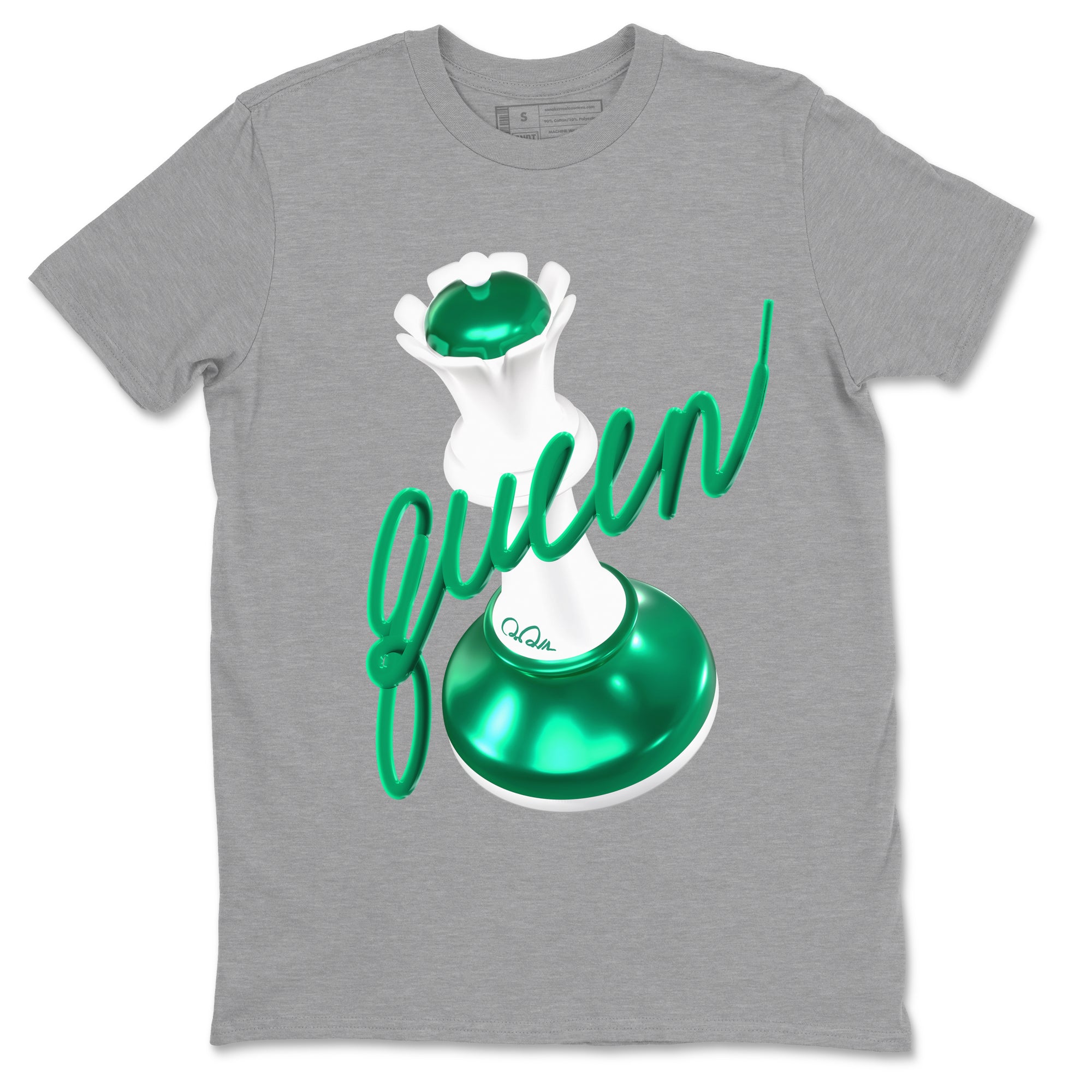4s Oxidized Green shirts to match jordans 3D Queen sneaker match tees Air Jordan 4 Oxidized Green SNRT Sneaker Tees streetwear brand Heather Grey 2 unisex cotton tee