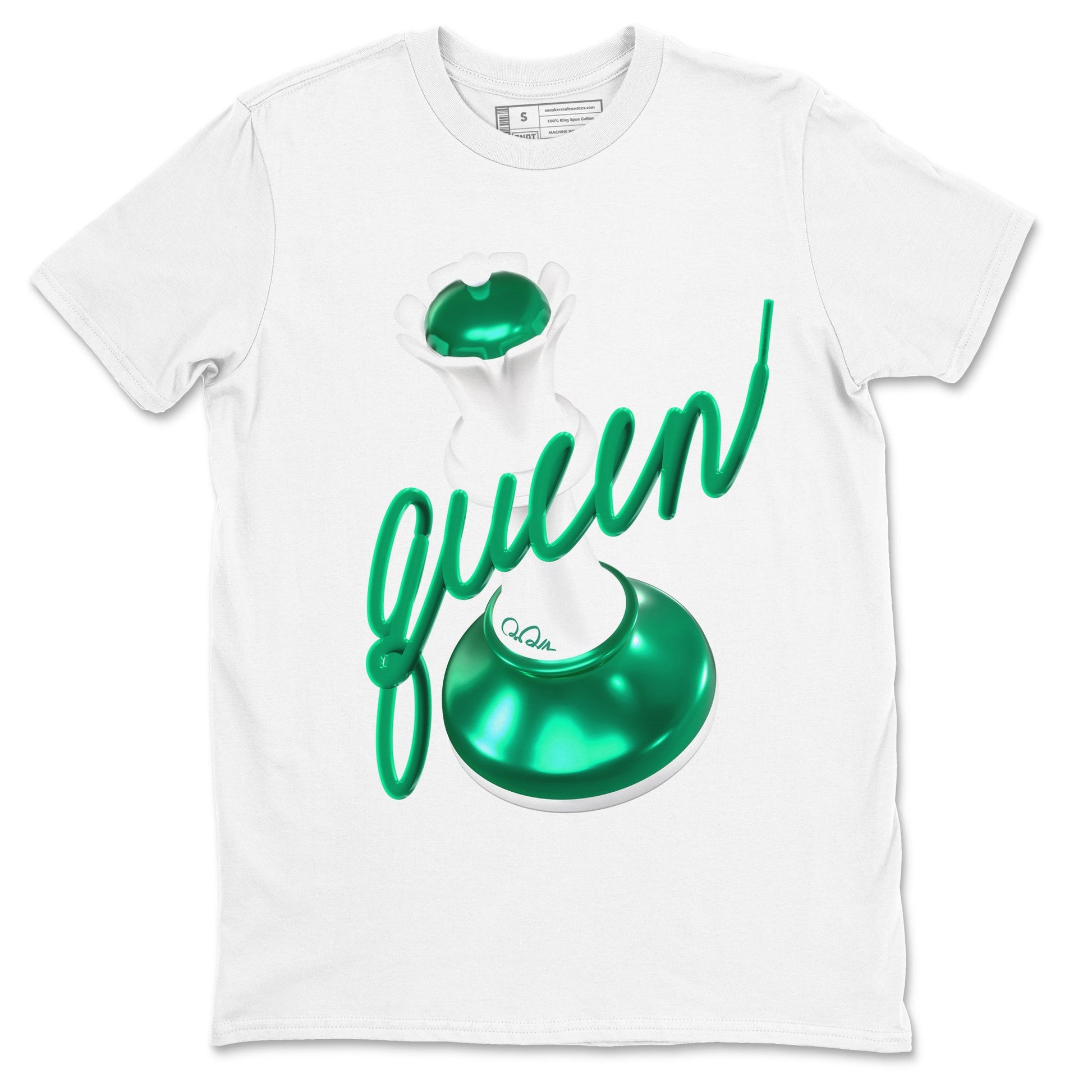 4s Oxidized Green shirts to match jordans 3D Queen sneaker match tees Air Jordan 4 Oxidized Green SNRT Sneaker Tees streetwear brand White 2 unisex cotton tee