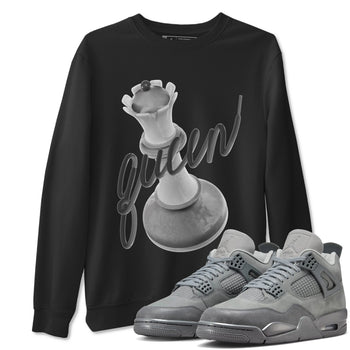 4s Wet Cement shirts to match jordans 3D Queen sneaker match tees Air Jordan 4 SE Wet Cement SNRT Sneaker Release Tees unisex cotton Black 1 crew neck shirts