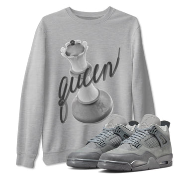 4s Wet Cement shirts to match jordans 3D Queen sneaker match tees Air Jordan 4 SE Wet Cement SNRT Sneaker Release Tees unisex cotton Heather Grey 1 crew neck shirts