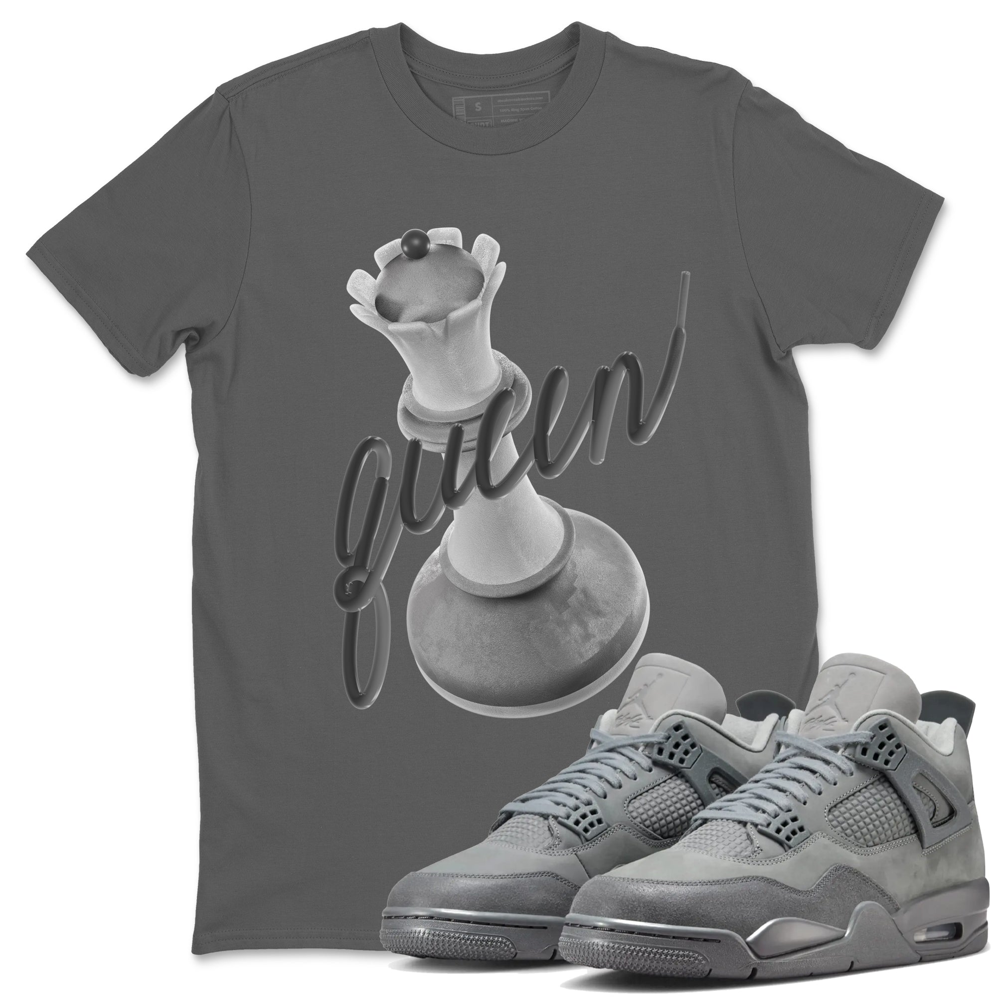 4s Wet Cement shirts to match jordans 3D Queen sneaker match tees Air Jordan 4 SE Wet Cement SNRT Sneaker Release Tees unisex cotton Cool Grey 1 crew neck shirts