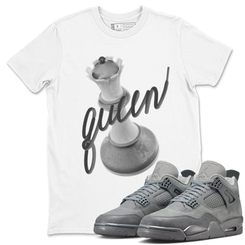 4s Wet Cement shirts to match jordans 3D Queen sneaker match tees Air Jordan 4 SE Wet Cement SNRT Sneaker Release Tees unisex cotton White 1 crew neck shirts