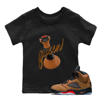 5s Archaeo Brown shirts to match jordans 3D Queen sneaker match tees Air Jordan 5 Archaeo Brown match shoes to clothes SNRT Sneaker Tees Youth Baby Black 1 tee