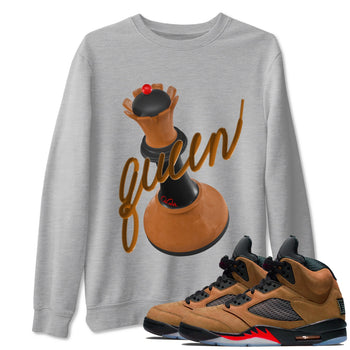 5s Archaeo Brown shirts to match jordans 3D Queen sneaker match tees Air Jordan 5 Archaeo Brown match shoes to clothes SNRT Sneaker Tees unisex cotton Heather Grey 1 shirts