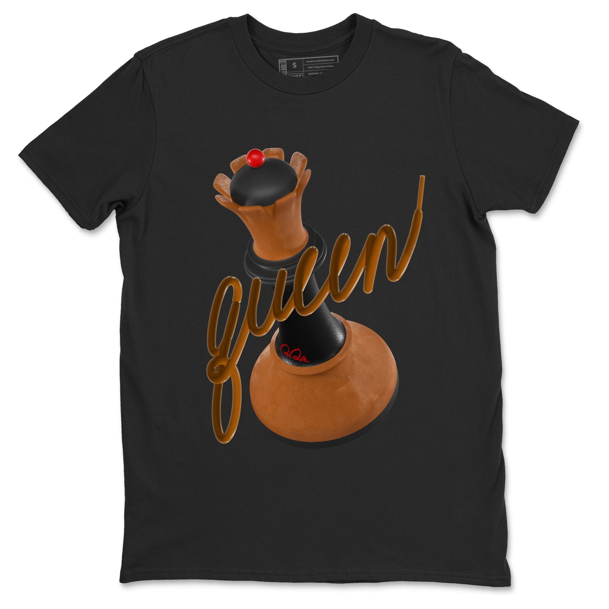 5s Archaeo Brown shirts to match jordans 3D Queen sneaker match tees Air Jordan 5 Archaeo Brown match shoes to clothes SNRT Sneaker Tees unisex cotton Black 2 shirts