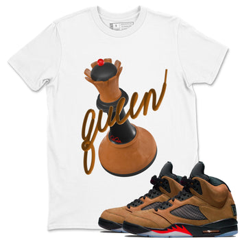 5s Archaeo Brown shirts to match jordans 3D Queen sneaker match tees Air Jordan 5 Archaeo Brown match shoes to clothes SNRT Sneaker Tees unisex cotton White 1 shirts