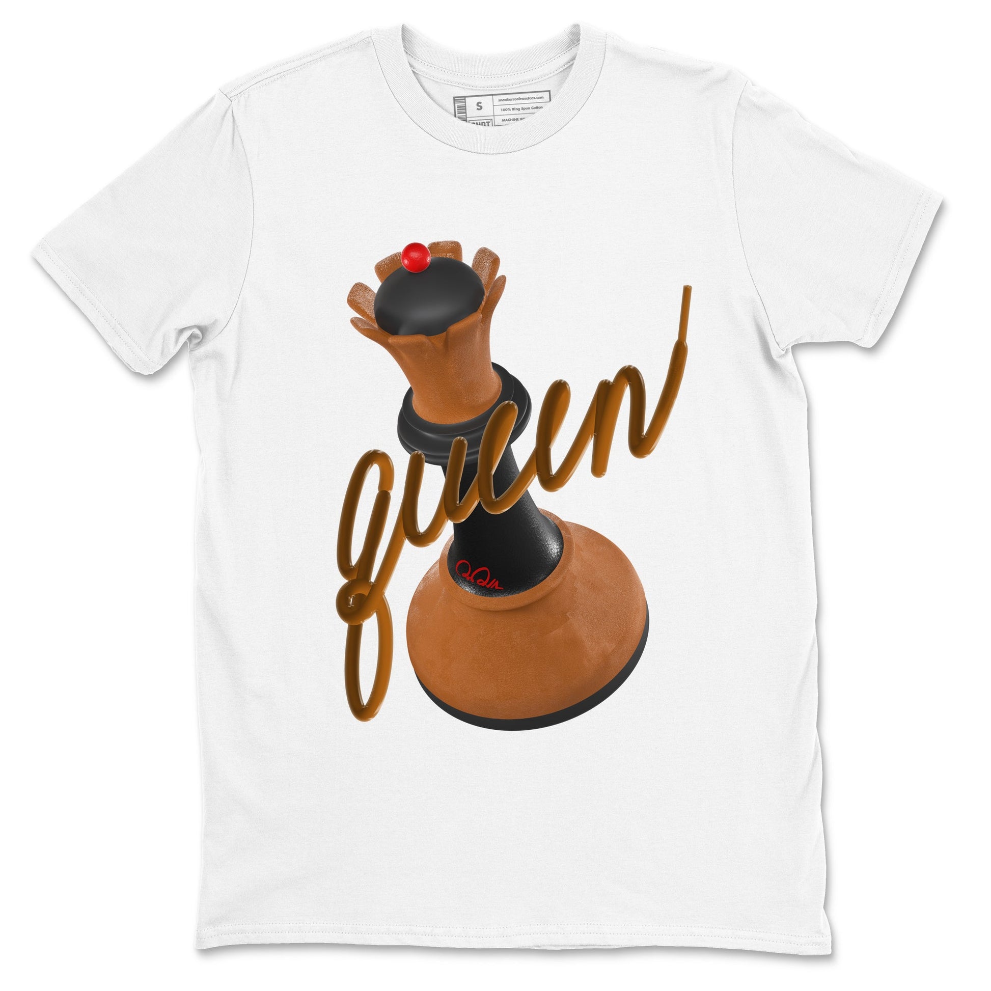 5s Archaeo Brown shirts to match jordans 3D Queen sneaker match tees Air Jordan 5 Archaeo Brown match shoes to clothes SNRT Sneaker Tees unisex cotton White 2 shirts