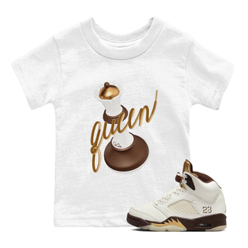 5s Golden Ticket shirts to match jordans 3D Queen best t shirts to wear with jordans Air Jordan 5 Golden Ticket match shoes to clothes SNRT Sneaker Tees Youth Baby White 1 tee
