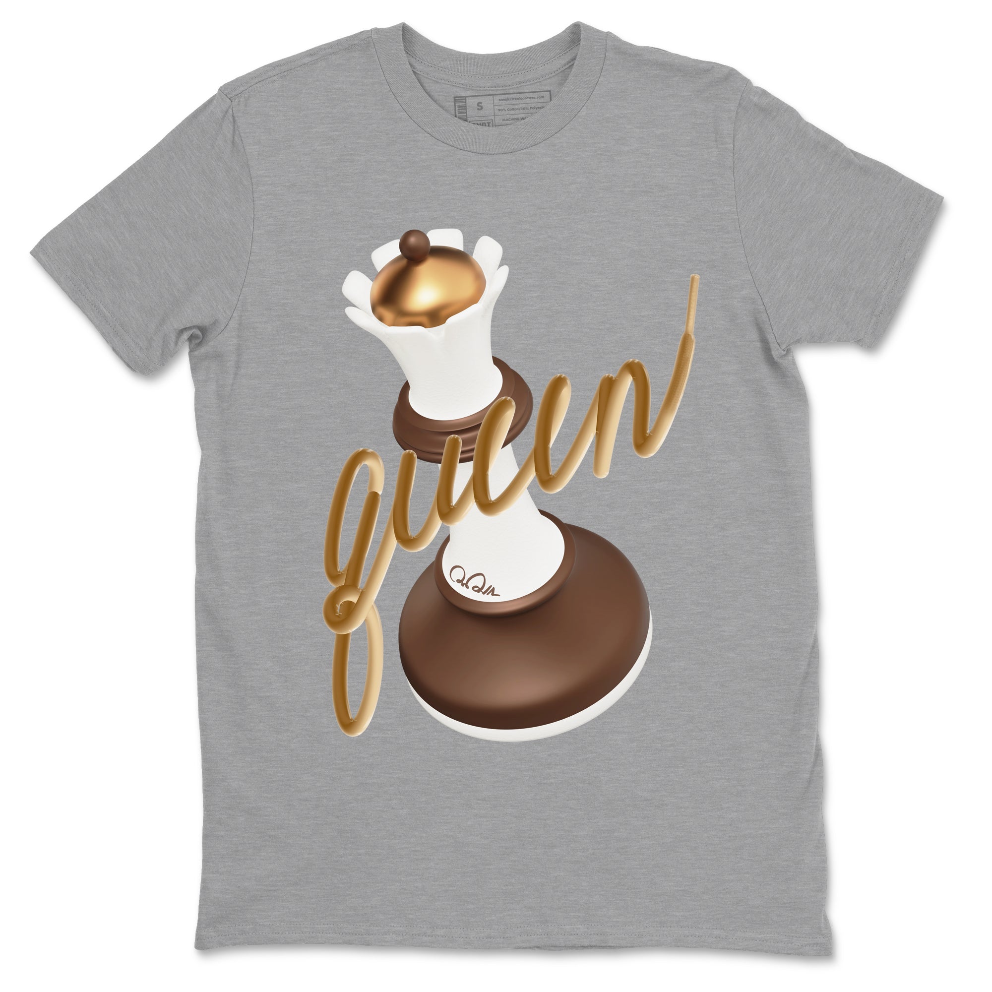5s Golden Ticket shirts to match jordans 3D Queen best t shirts to wear with jordans Air Jordan 5 Golden Ticket match shoes to clothes SNRT Sneaker Tees unisex cotton Heather Grey 2 shirts