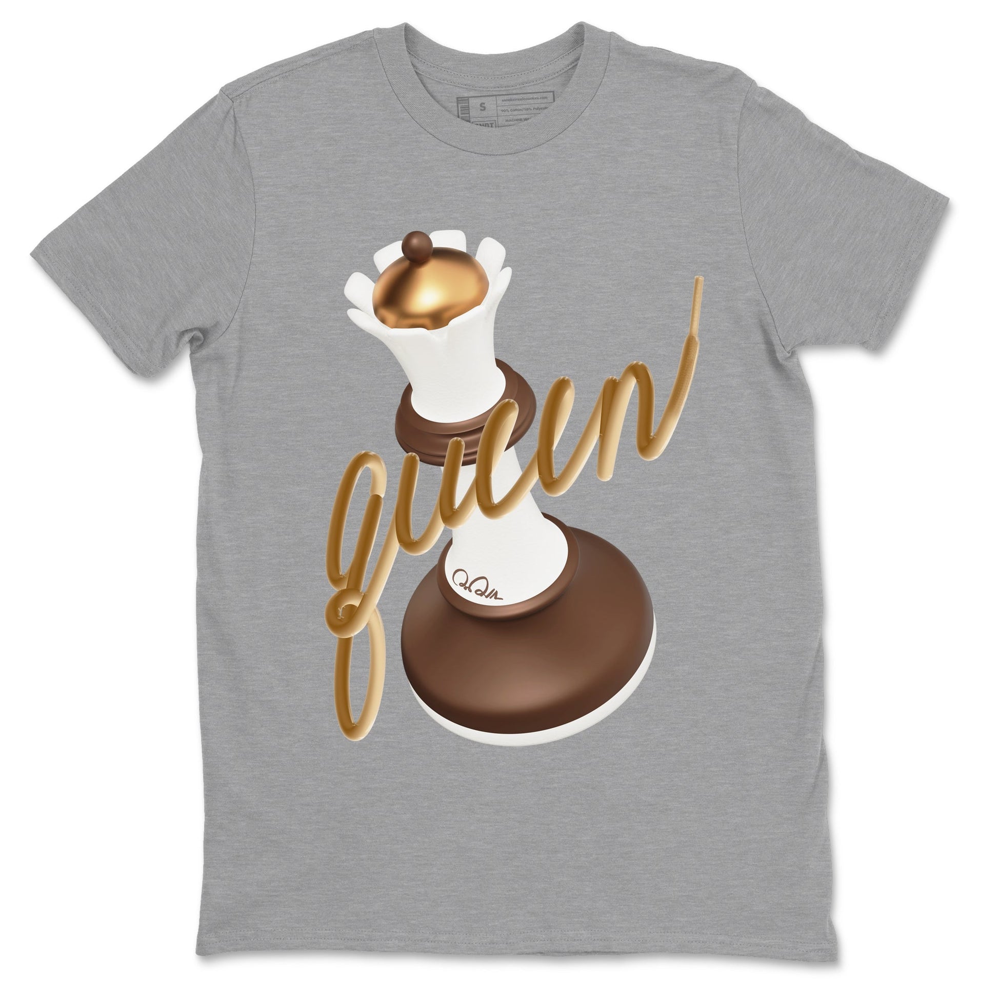 5s Golden Ticket shirts to match jordans 3D Queen best t shirts to wear with jordans Air Jordan 5 Golden Ticket match shoes to clothes SNRT Sneaker Tees unisex cotton Heather Grey 2 shirts