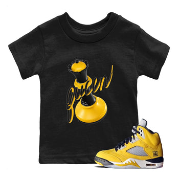 5s Tokyo Sneaker match tees – Sneaker Tees To Match Air Jordan 5 Tokyo Shoes – 3D Queen Kids T-Shirt Black 1