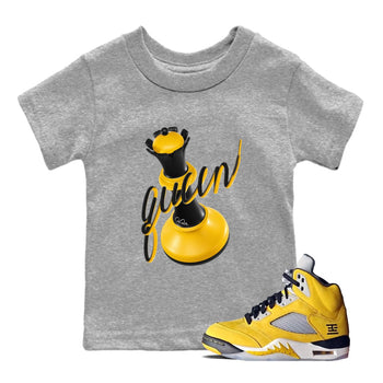 5s Tokyo Sneaker match tees – Sneaker Tees To Match Air Jordan 5 Tokyo Shoes – 3D Queen Kids T-Shirt Heather Grey 1