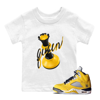 5s Tokyo Sneaker match tees – Sneaker Tees To Match Air Jordan 5 Tokyo Shoes – 3D Queen Kids T-Shirt White 1