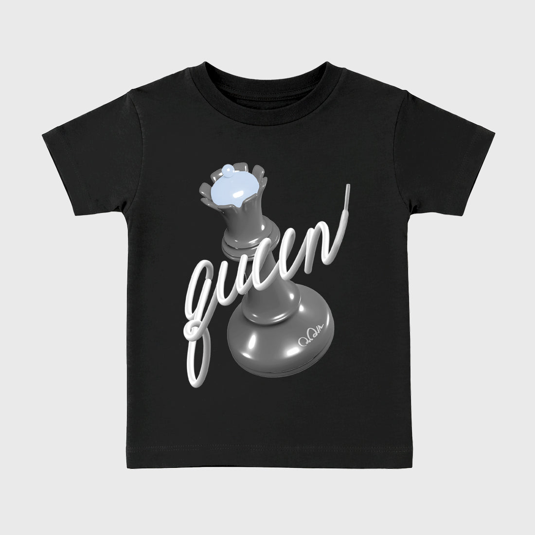 Sneaker outfits graphic tee – Sneaker Tees To Match Air Jordan 5 Wolf Grey Sneakers – 3D Queen Kids T-Shirt Black 2