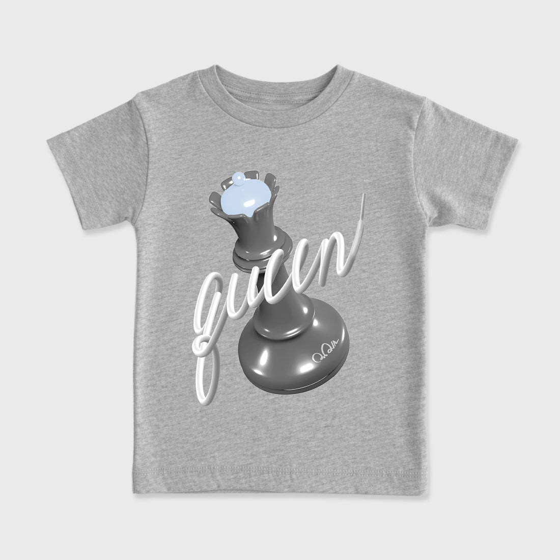 Sneaker outfits graphic tee – Sneaker Tees To Match Air Jordan 5 Wolf Grey Sneakers – 3D Queen Kids T-Shirt Heather Grey 2