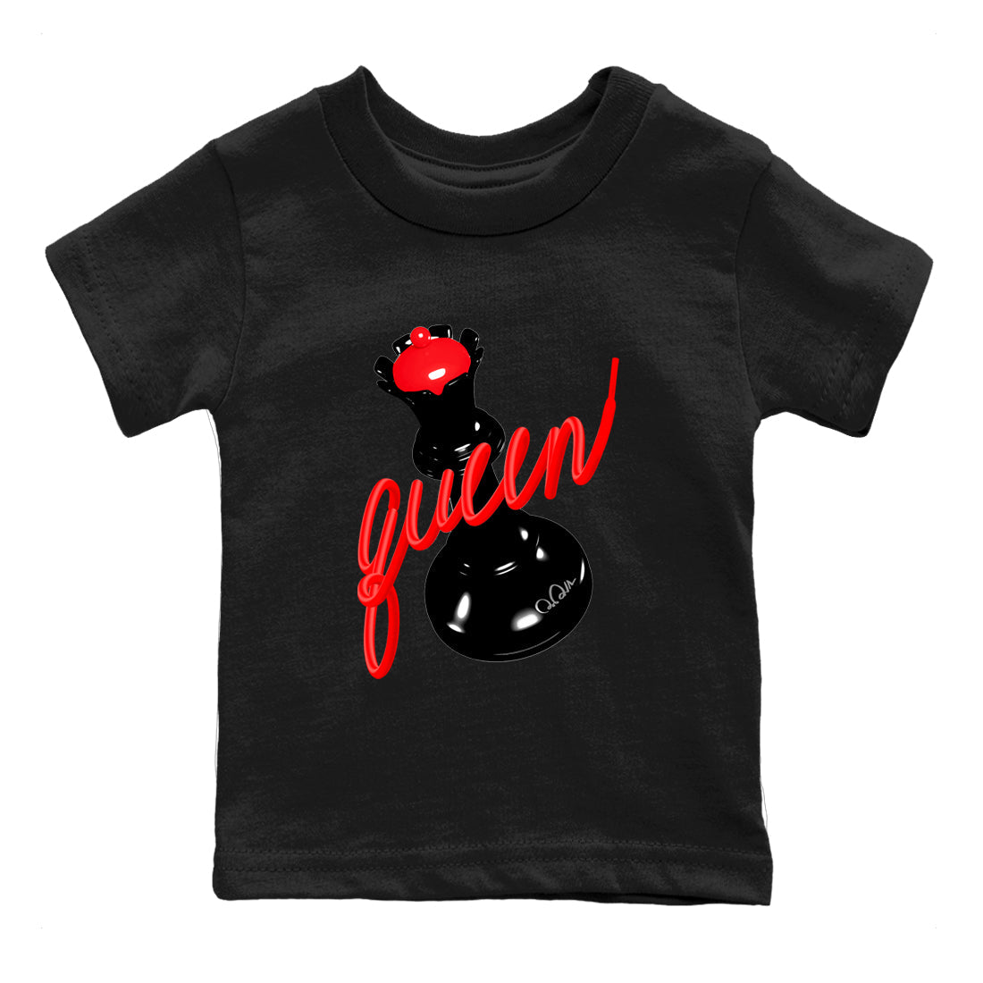 Sneaker match tees – Sneaker Tees To Match Air Jordan 6 Reverse Infrared Shoes – 3D Queen Kids T-Shirt Black 2