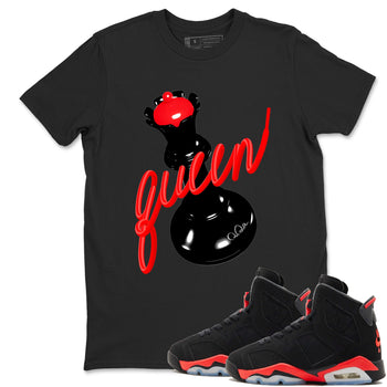 Sneaker match tees – Sneaker Tees To Match Air Jordan 6 Reverse Infrared Shoes – 3D Queen Tee Black 1