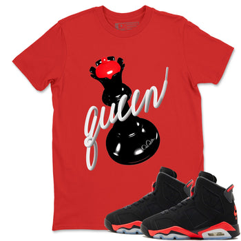 Sneaker match tees – Sneaker Tees To Match Air Jordan 6 Reverse Infrared Shoes – 3D Queen Tee Red 1