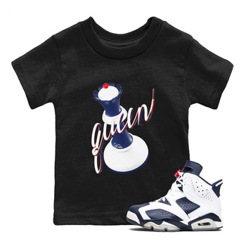 6s White And Midnight Navy shirts to match jordans 3D Queen sneaker match tees Air Jordan 6 White And Midnight Navy SNRT Sneaker Tees streetwear brand Baby and Youth Black 1 cotton tee