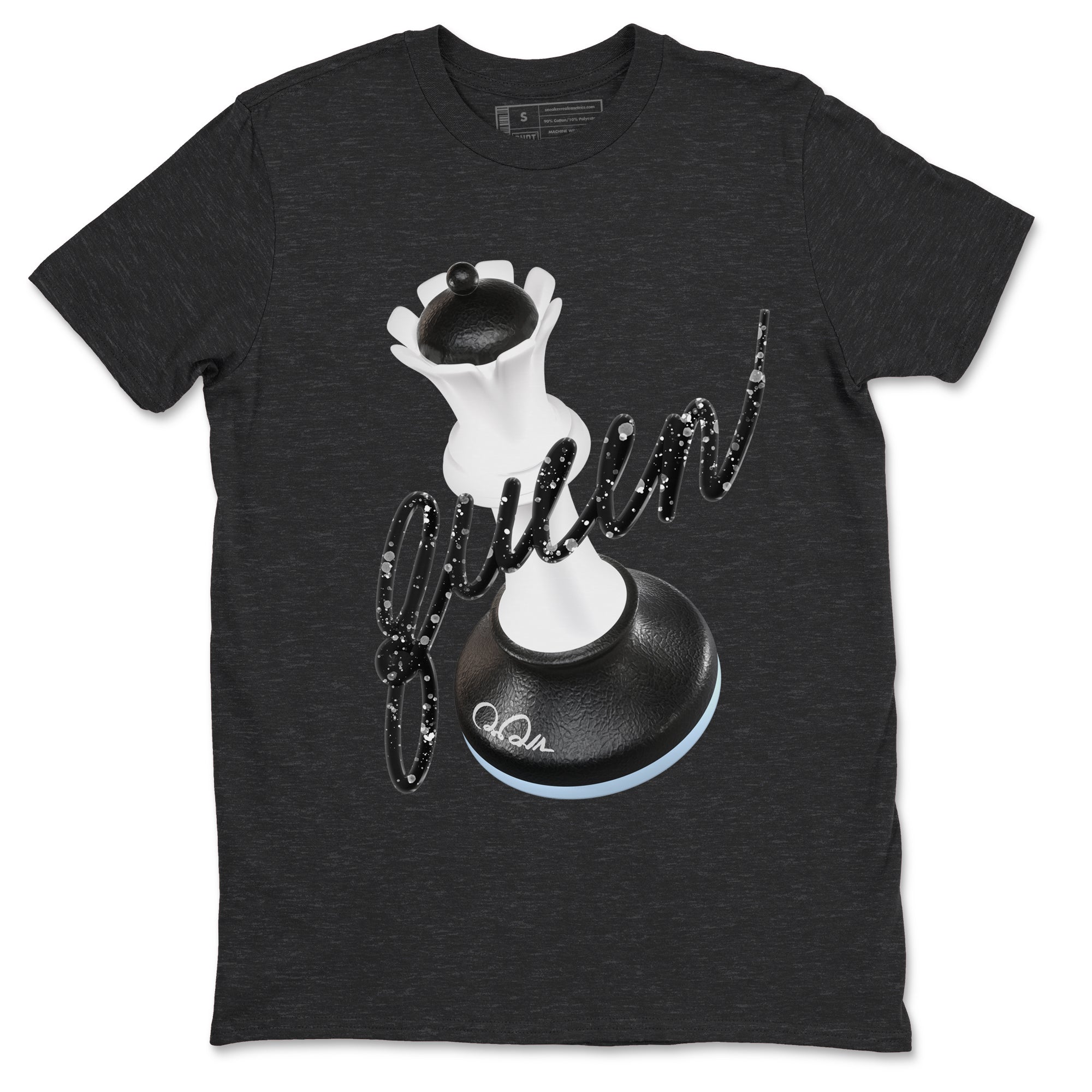 AJ6 White Black shirts to match jordans 3D Queen sneaker match tees Air Jordan 6 White Black SNRT Sneaker Tees streetwear brand Charcoal Heather 2 unisex cotton tee