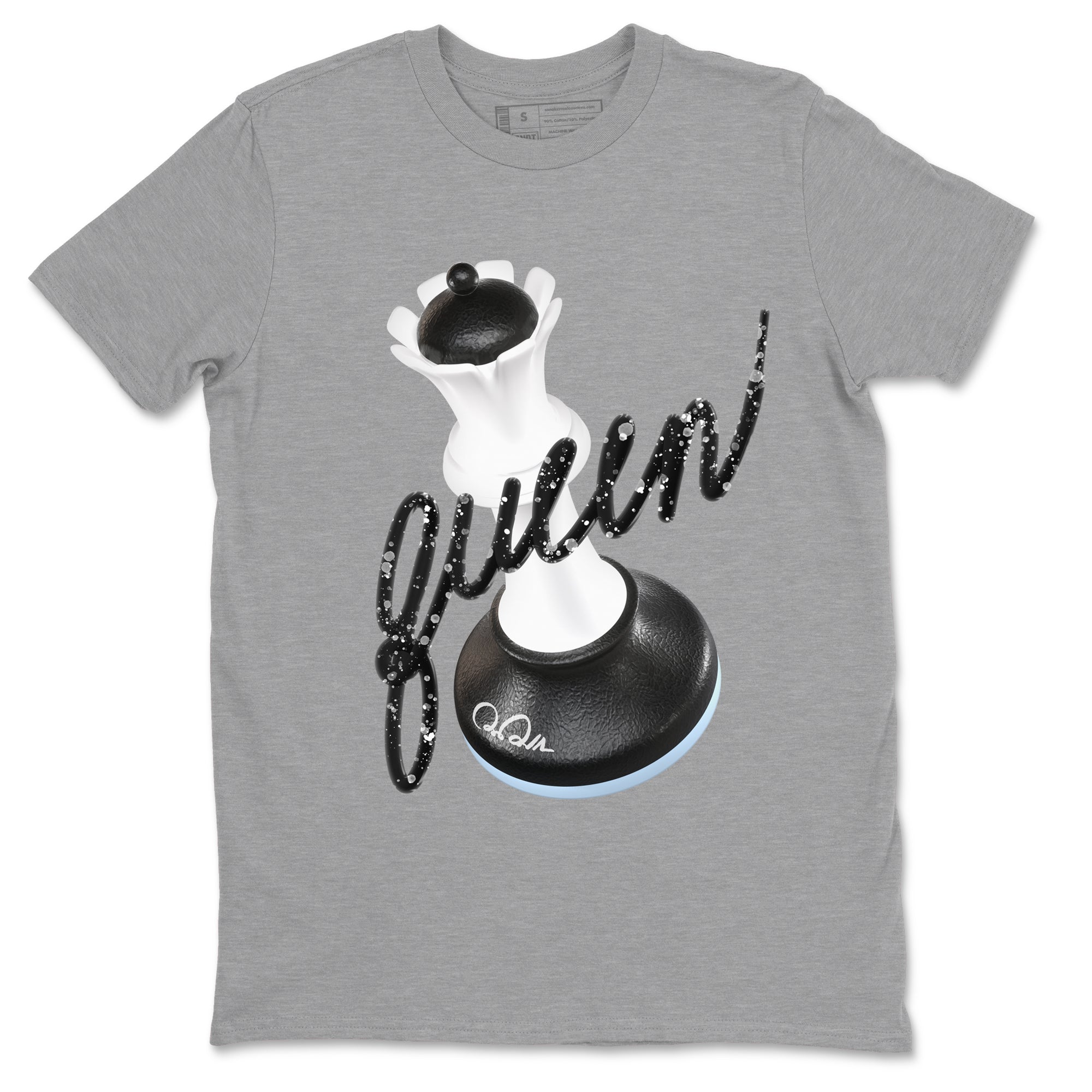 AJ6 White Black shirts to match jordans 3D Queen sneaker match tees Air Jordan 6 White Black SNRT Sneaker Tees streetwear brand Heather Grey 2 unisex cotton tee