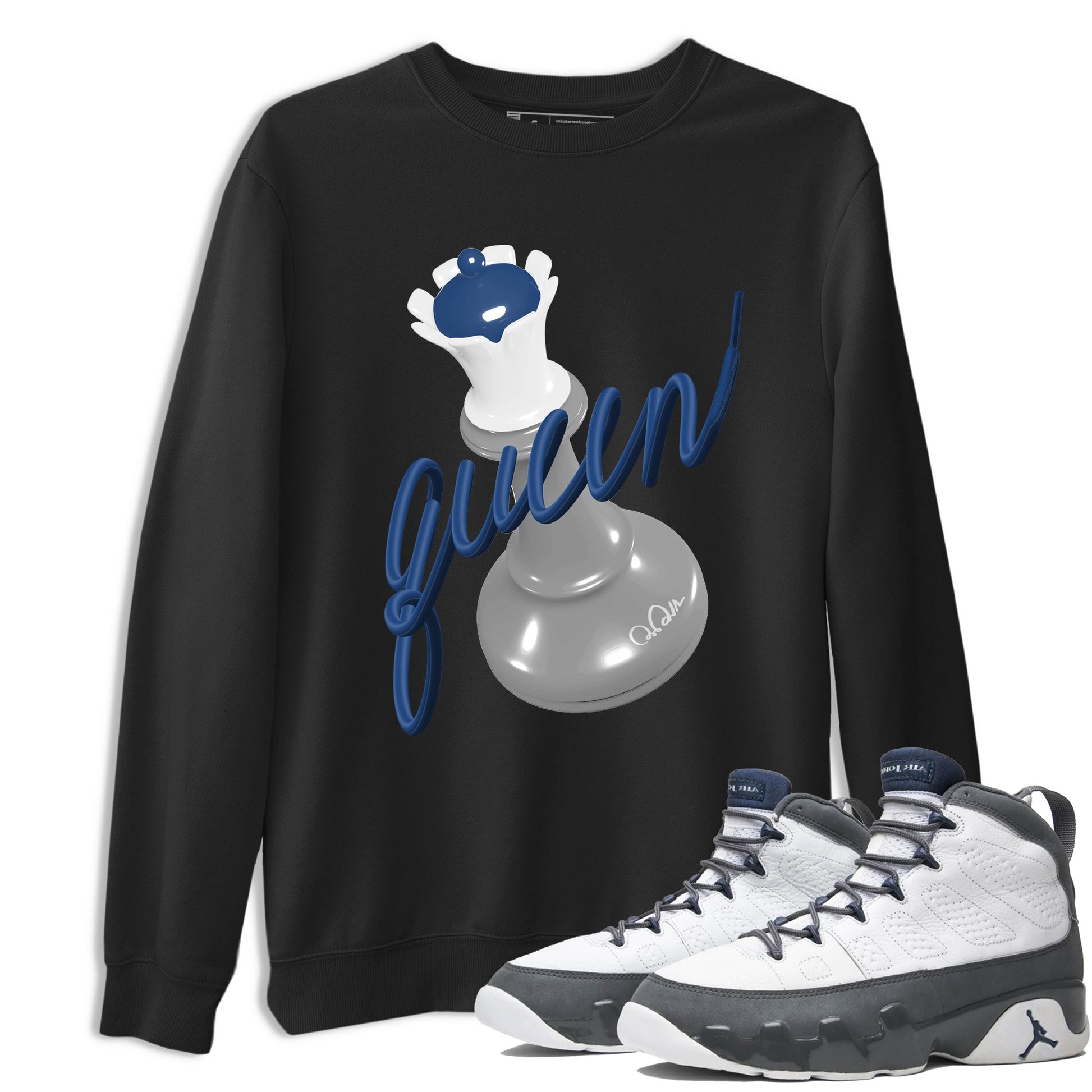 Sneaker match tees – Sneaker Tees To Match Air Jordan 9 Flint Grey Shoes – 3D Queen Tee Black 1