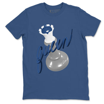 Sneaker match tees – Sneaker Tees To Match Air Jordan 9 Flint Grey Shoes – 3D Queen Tee Denim Blue 2