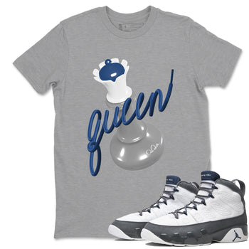 Sneaker match tees – Sneaker Tees To Match Air Jordan 9 Flint Grey Shoes – 3D Queen Tee Heather Grey 1