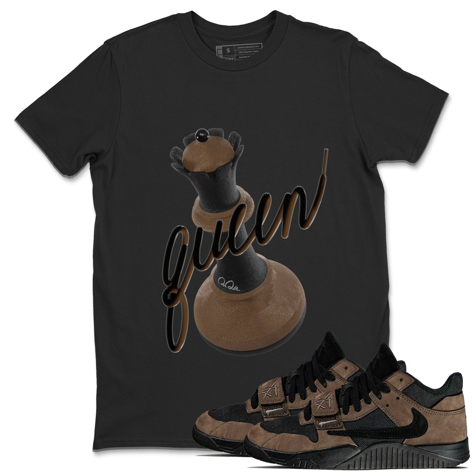 Jordan Jumpman Jack TR Travis Scott Dark Mocha shirts to match jordans 3D Queen sneaker match tees Jordan Jumpman Jack Travis Scott Dark Mocha match shoes to clothes SNRT Sneaker Tees unisex cotton Black 1 shirts