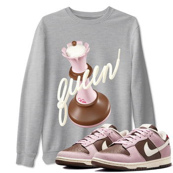 Dunk Cacao Wow And Pink Foam shirts to match jordans 3D Queen sneaker match tees Dunk Cacao Wow And Pink Foam SNRT Sneaker Tees streetwear brand Heather Grey 1 unisex cotton tee