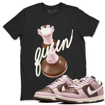 Dunk Cacao Wow And Pink Foam shirts to match jordans 3D Queen sneaker match tees Dunk Cacao Wow And Pink Foam SNRT Sneaker Tees streetwear brand Black 1 unisex cotton tee